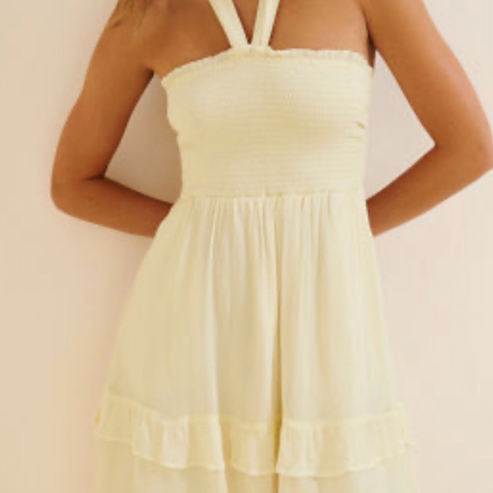 Anthropologie - Yellow Halter Dress